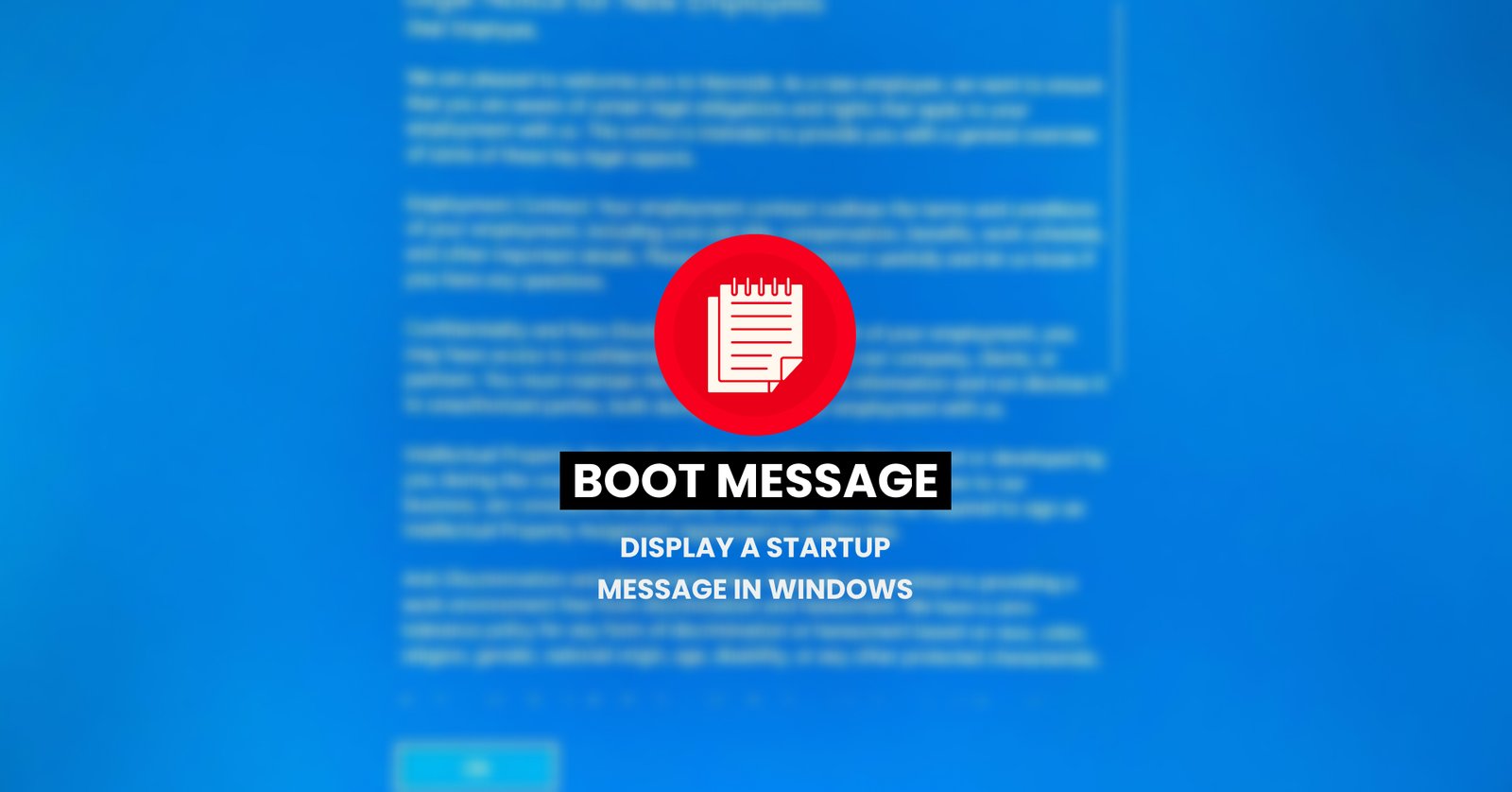 Display a Startup Message in Windows