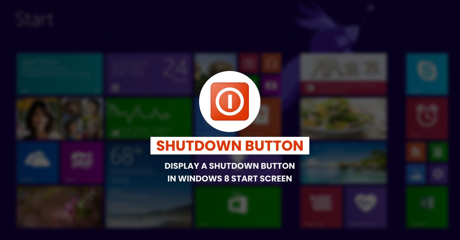 Display a Shutdown Button in Windows 8 Start Screen